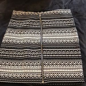 Black and white tribal print skirt